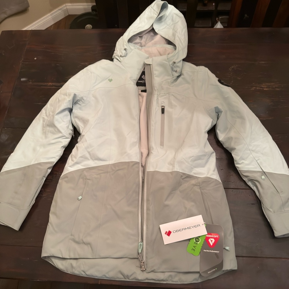 Obermeyer Womens Cool Ice Primaloft Ski Jacket Colorblock Hooded 24078 New